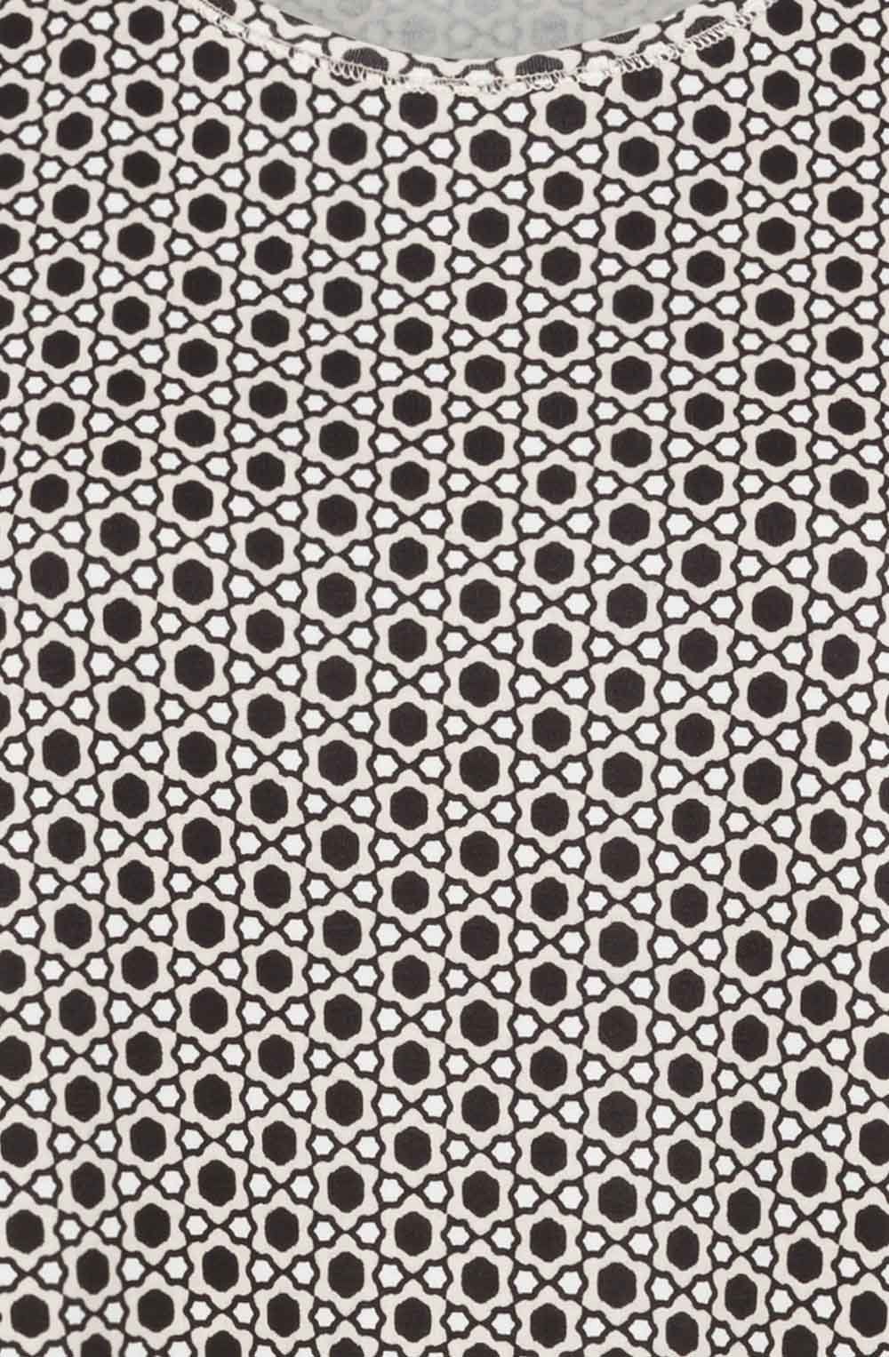 Black and Beige Graphic Print Hannah Top