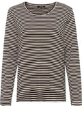 Black and Buttercream Striped Jersey Top