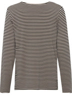 Black and Buttercream Striped Jersey Top