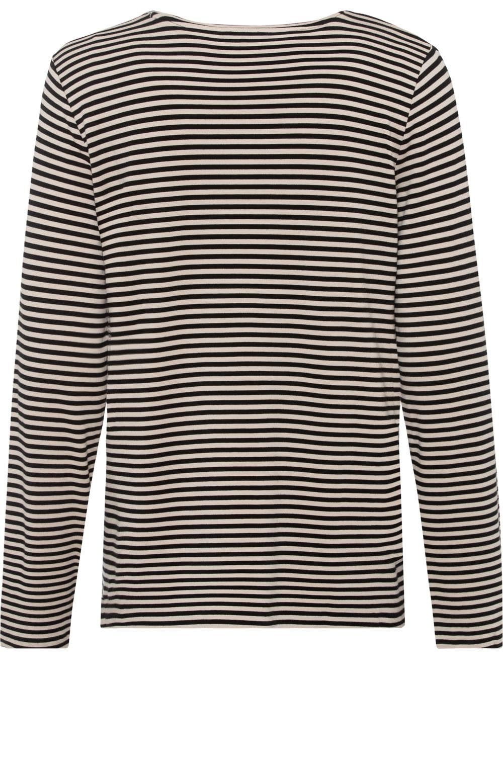 Black and Buttercream Striped Jersey Top