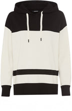 Black and Canvas Beige Cora Hooded Jumper