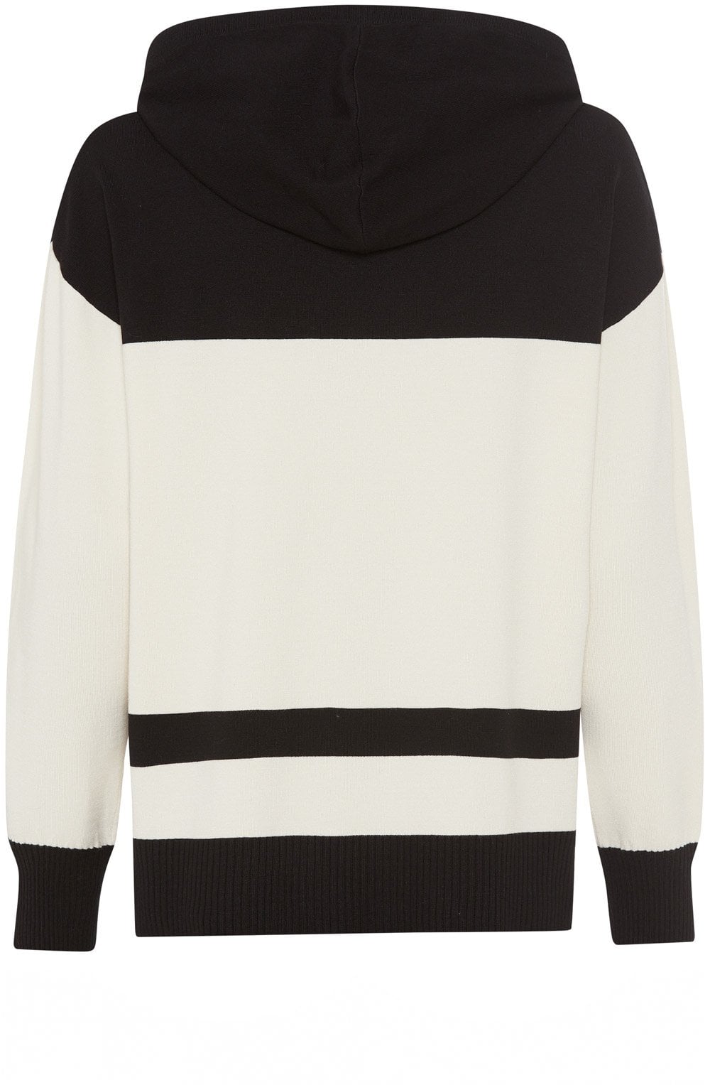 Black and Canvas Beige Cora Hooded Jumper
