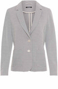 Black and Canvas Beige Textured Jersey Blazer