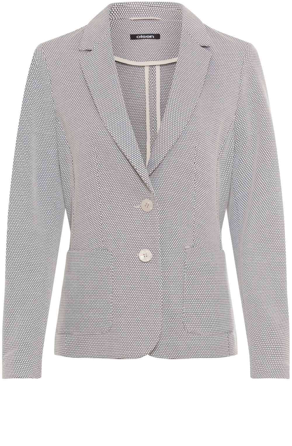 Black and Canvas Beige Textured Jersey Blazer