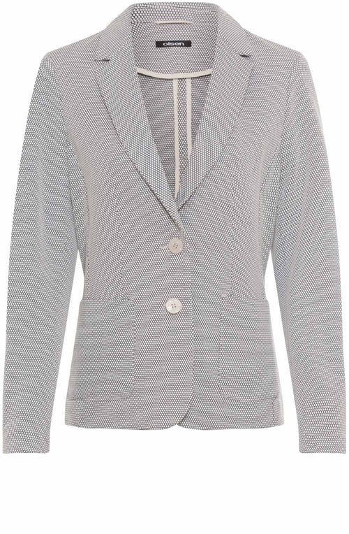 Black and Canvas Beige Textured Jersey Blazer