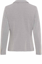 Black and Canvas Beige Textured Jersey Blazer