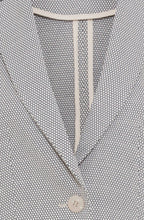 Black and Canvas Beige Textured Jersey Blazer
