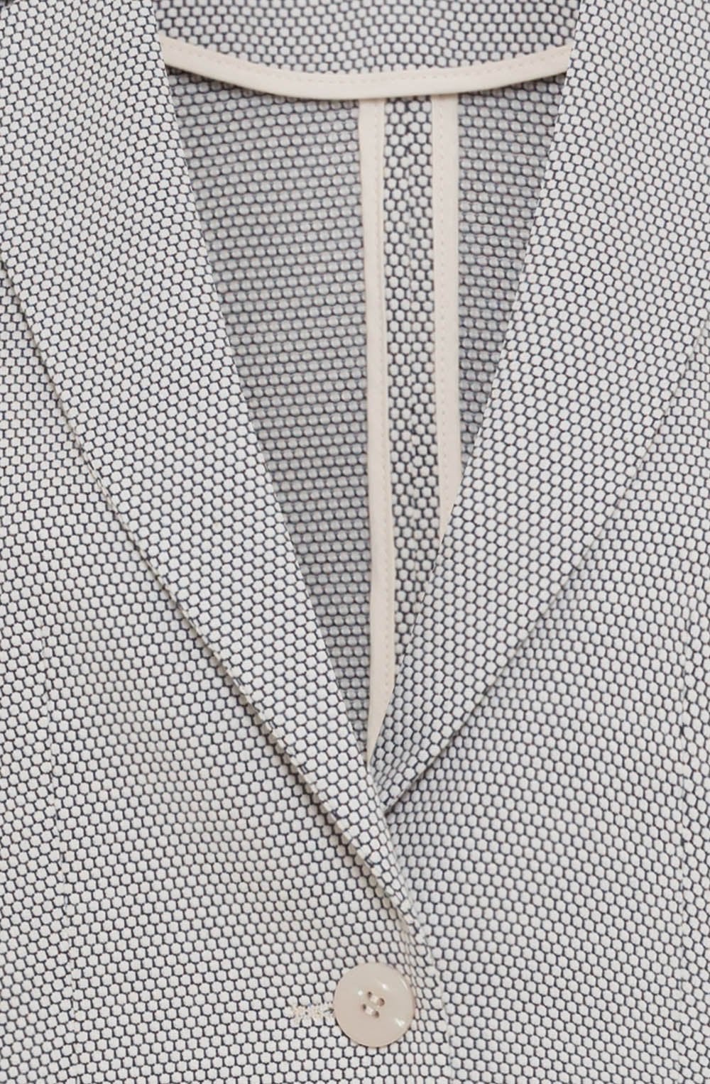Black and Canvas Beige Textured Jersey Blazer