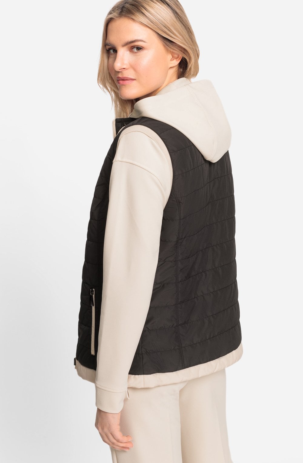 Black and Cream Reversible Gilet