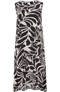 Black and Off White Bold Print Sleeveless Dress