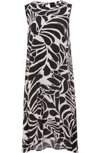 Black and Off White Bold Print Sleeveless Dress