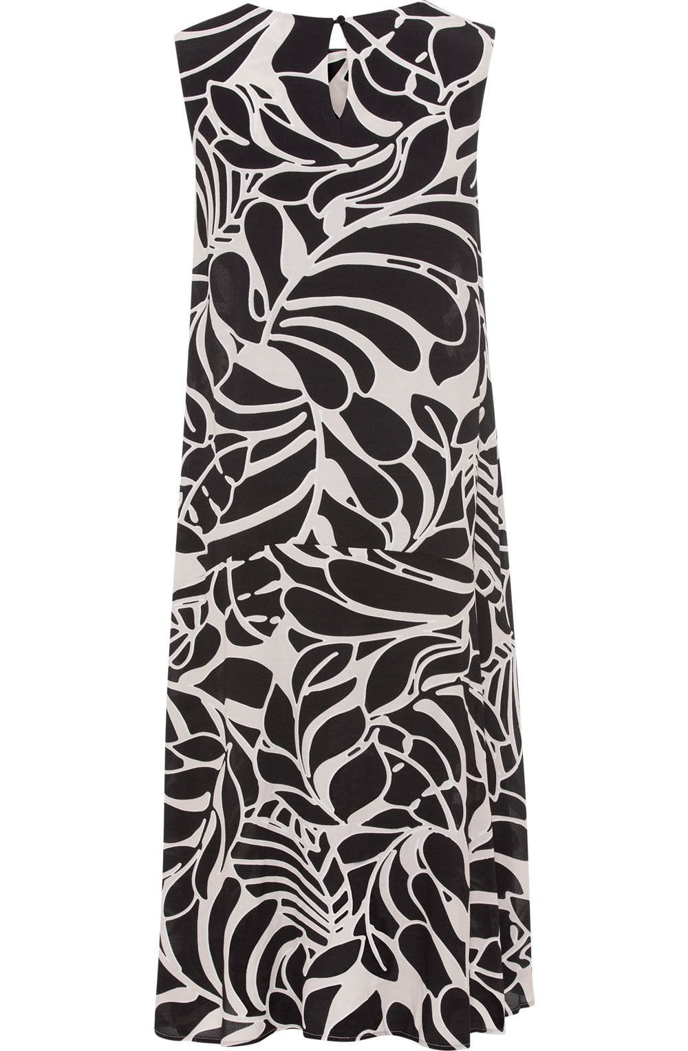 Black and Off White Bold Print Sleeveless Dress