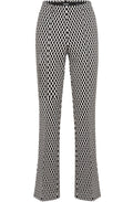 Black and Off White Jersey Mona Bootcut Trousers