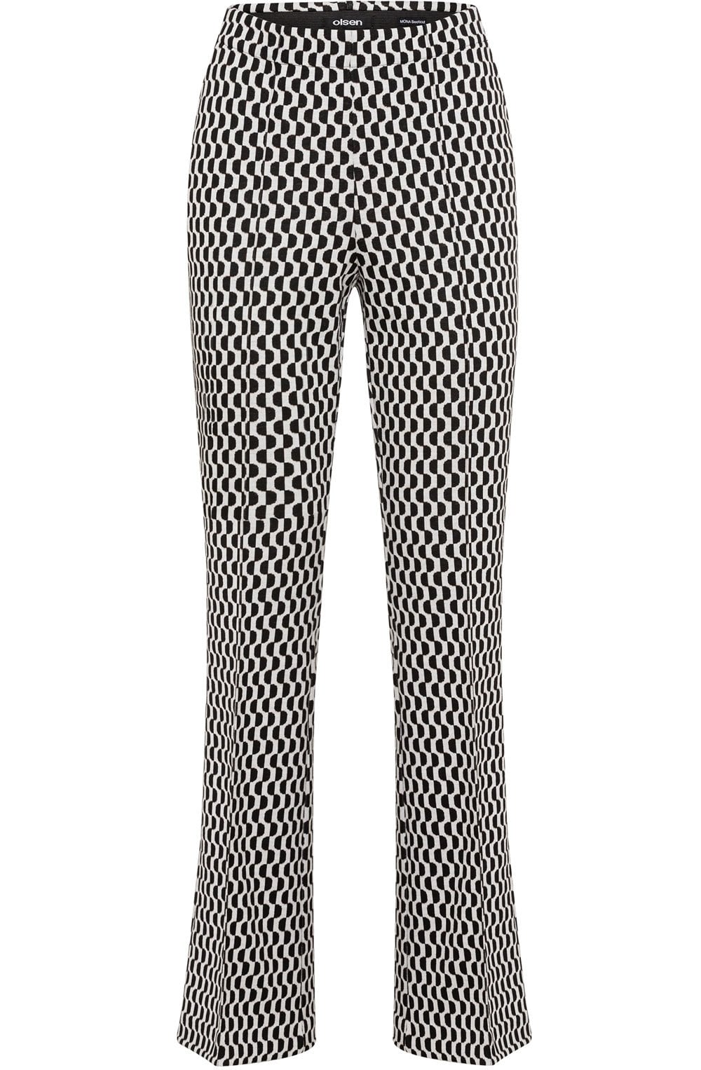 Black and Off White Jersey Mona Bootcut Trousers