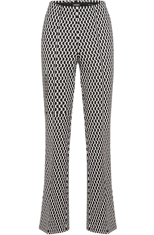 Black and Off White Jersey Mona Bootcut Trousers