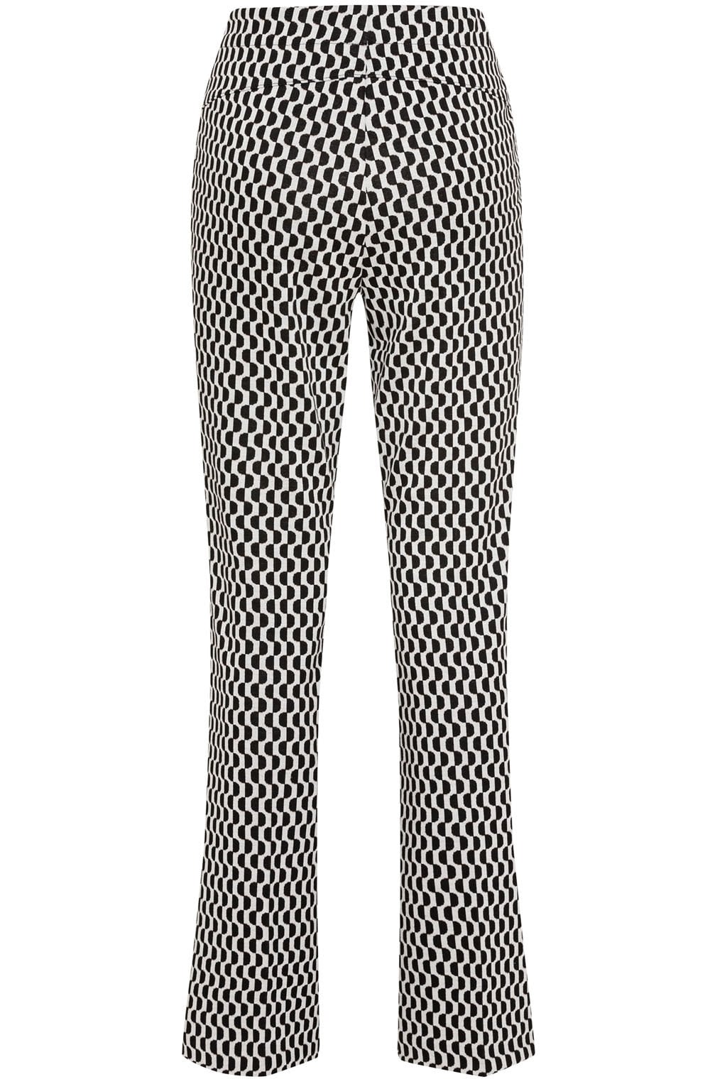 Black and Off White Jersey Mona Bootcut Trousers