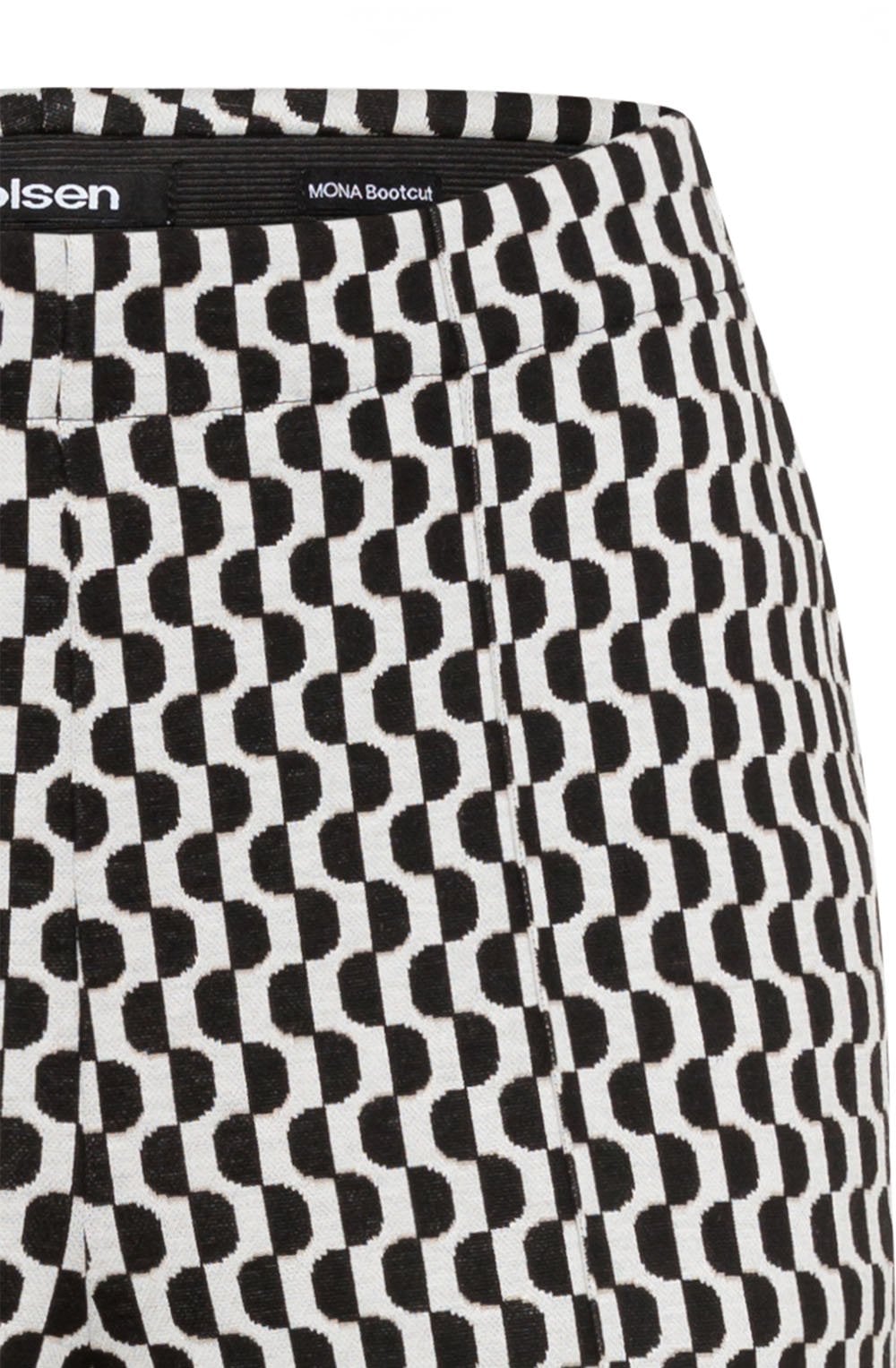 Black and Off White Jersey Mona Bootcut Trousers
