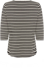 Black and Off White Textured Jersey Hannah Top