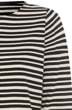 Black and Off White Textured Jersey Hannah Top