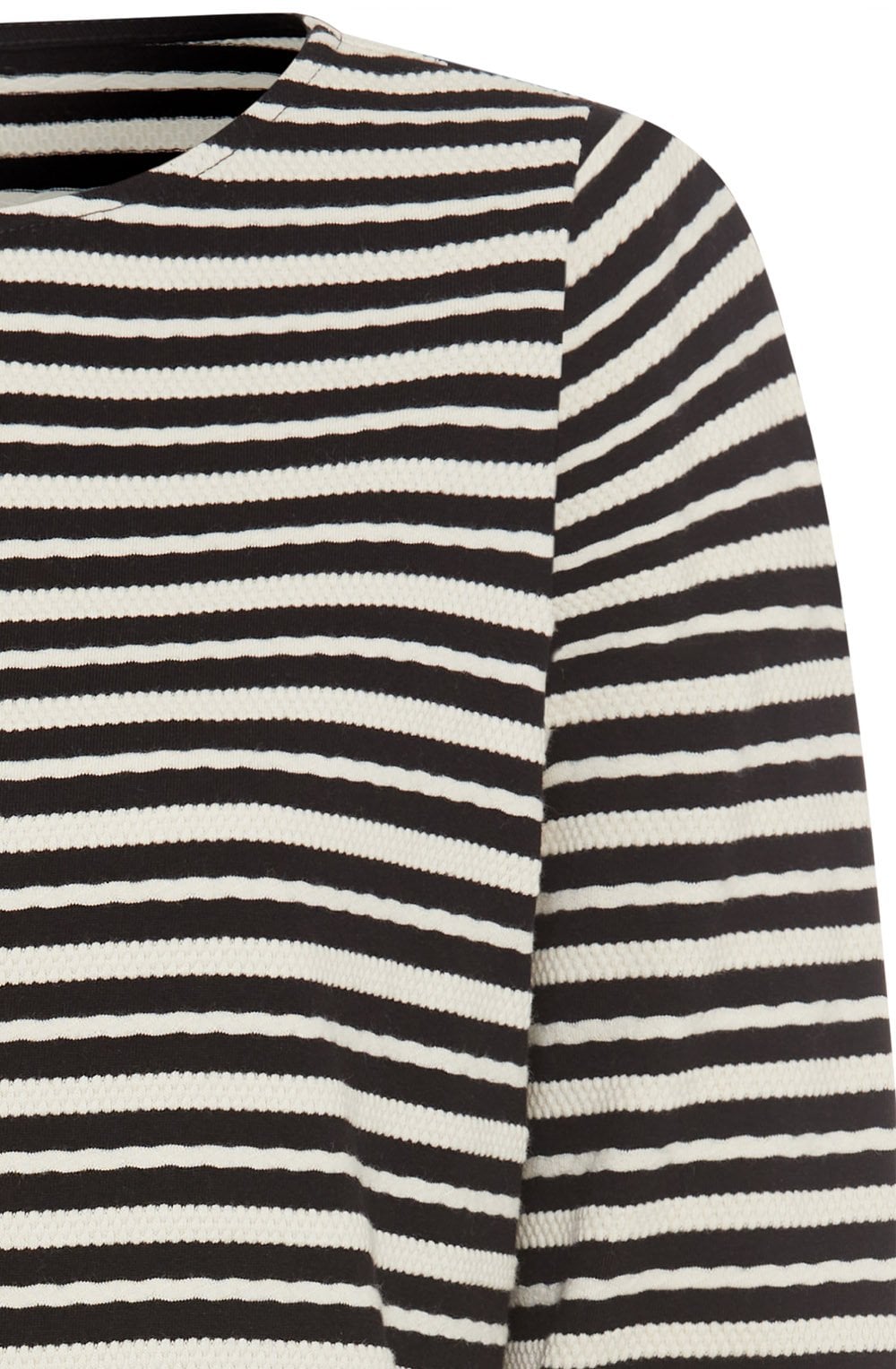 Black and Off White Textured Jersey Hannah Top