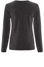 Black and Silver Sparkle Ruched Top