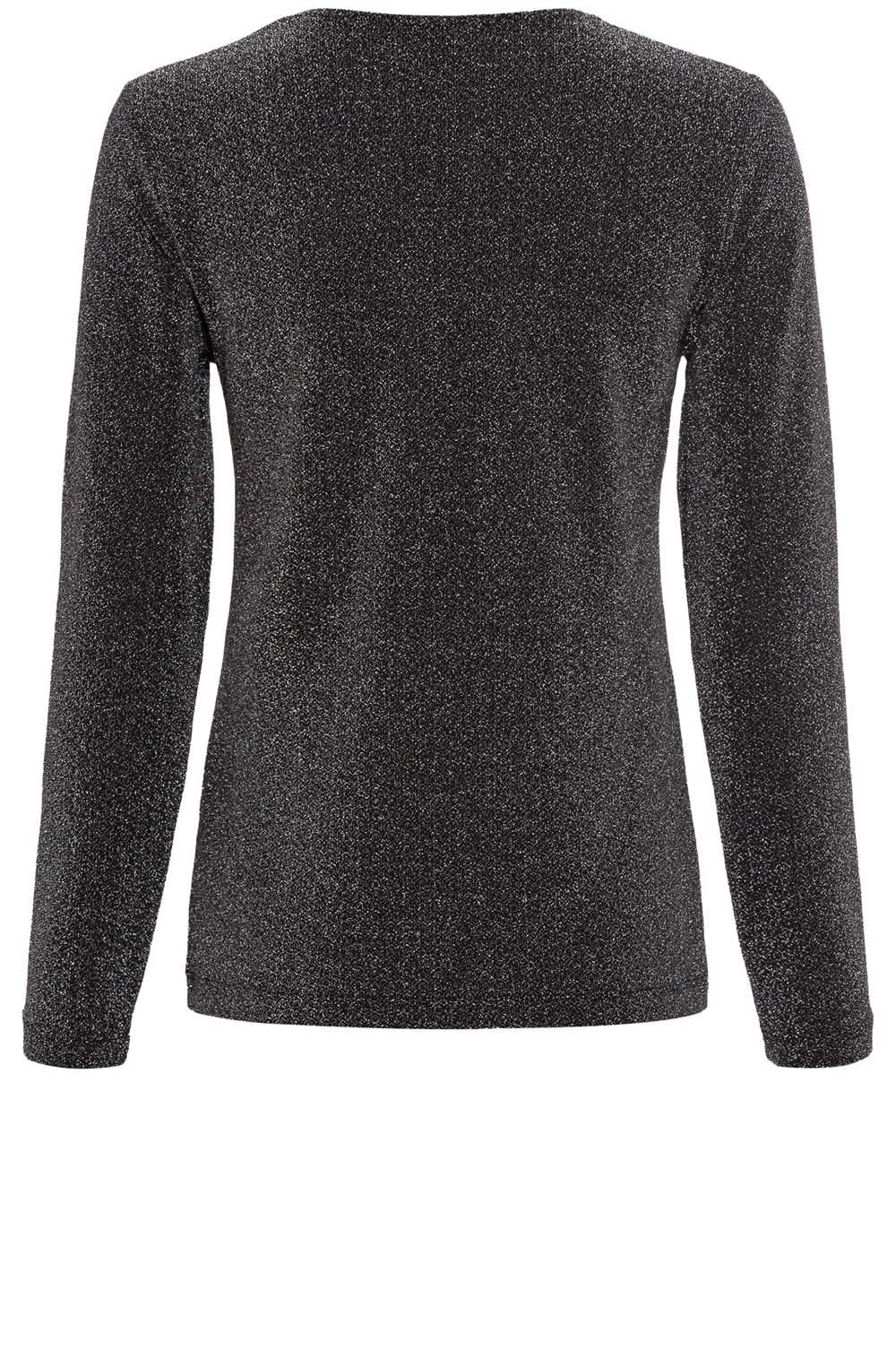 Black and Silver Sparkle Ruched Top