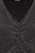 Black and Silver Sparkle Ruched Top