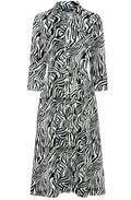 Black and White Animal Print Shirt Dress