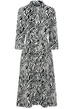 Black and White Animal Print Shirt Dress
