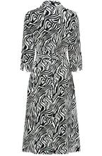 Black and White Animal Print Shirt Dress