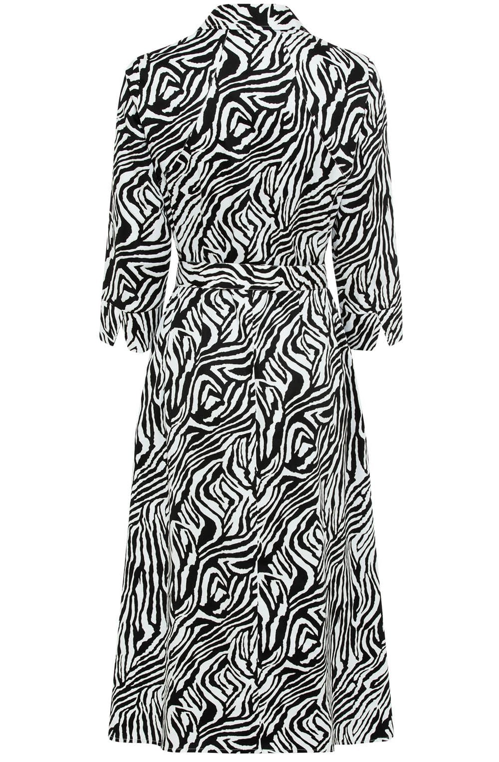 Black and White Animal Print Shirt Dress