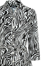 Black and White Animal Print Shirt Dress