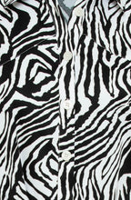 Black and White Animal Print Shirt Dress