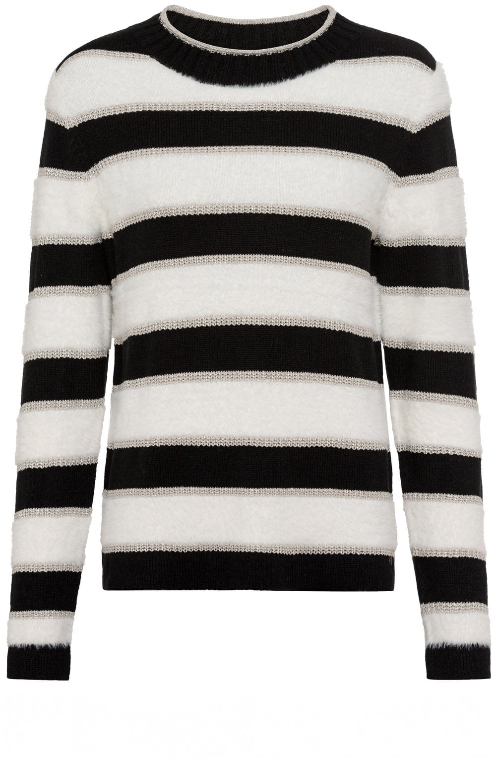 Black and White Shimmer and Fur Henny Jumper