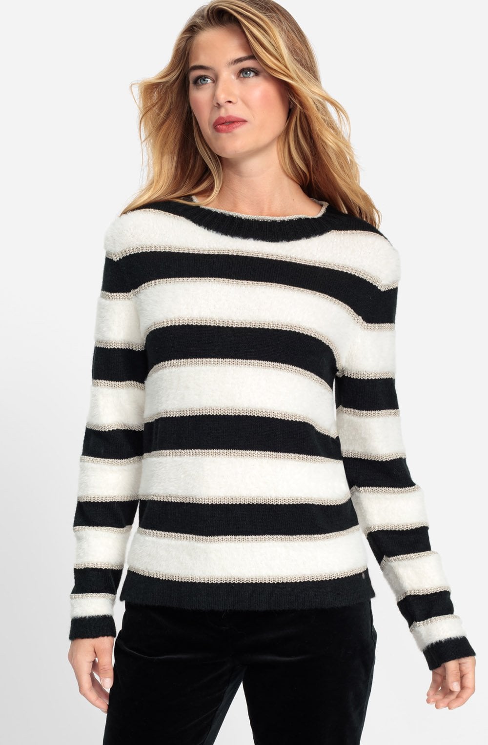 Black and White Shimmer and Fur Henny Jumper