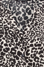 Black Animal Print Button Down Blouse
