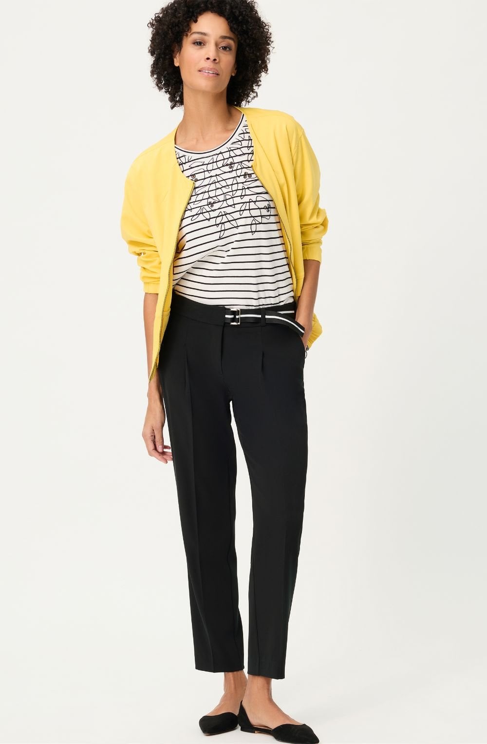 Black Belt Detail Straight Fit Lisa Trousers