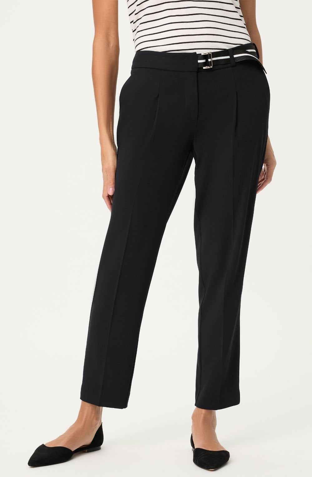 Black Belt Detail Straight Fit Lisa Trousers