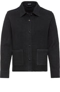 Black Boiled Wool Shacket