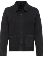 Black Boiled Wool Shacket