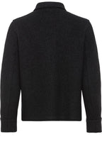 Black Boiled Wool Shacket