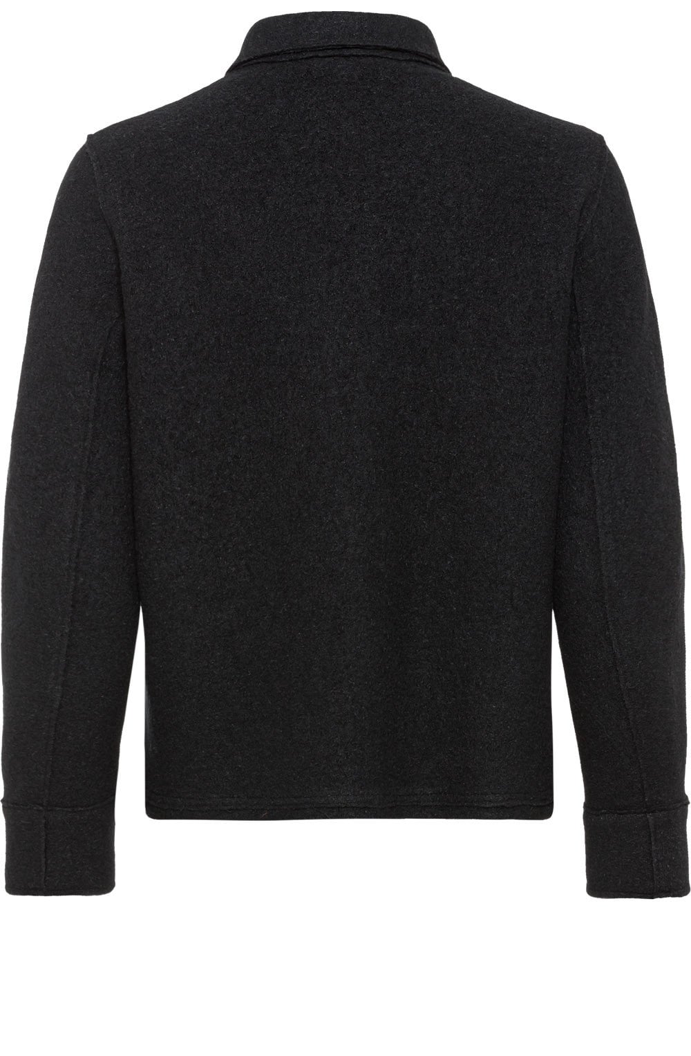 Black Boiled Wool Shacket
