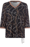 Black Chain Print Design Top