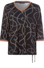 Black Chain Print Design Top