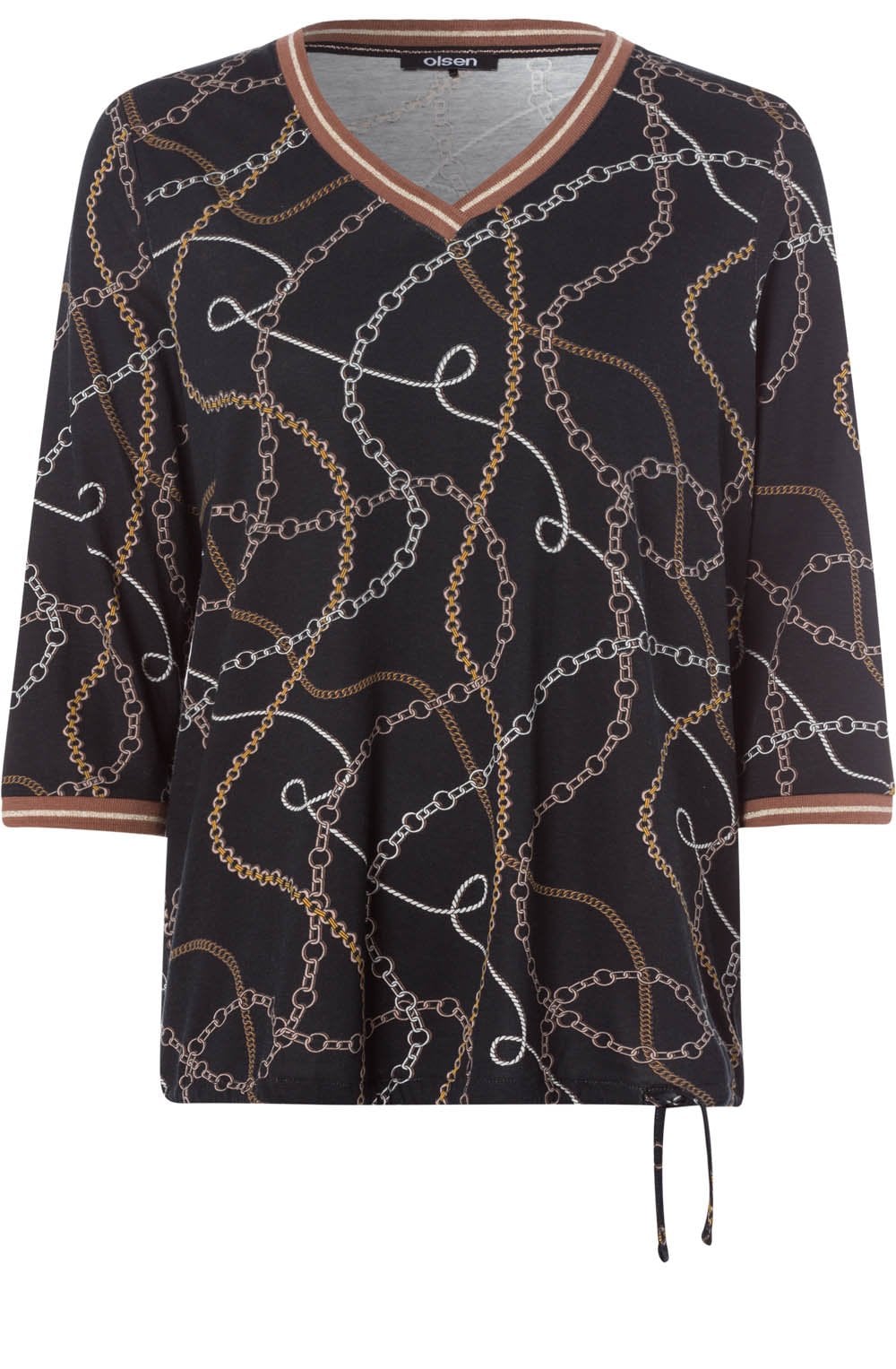 Black Chain Print Design Top