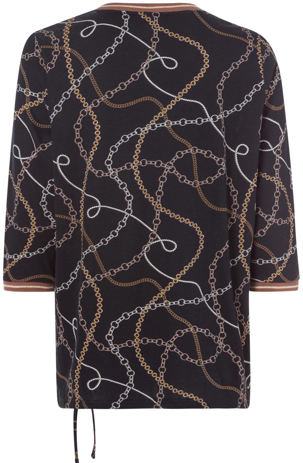 Black Chain Print Design Top