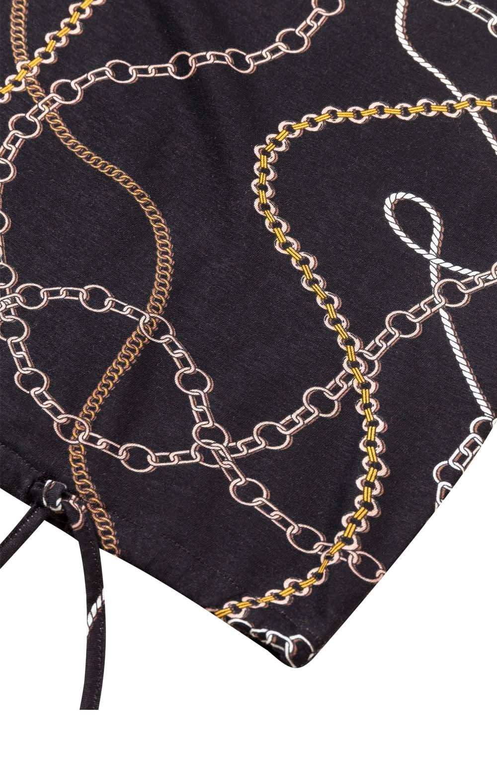 Black Chain Print Design Top
