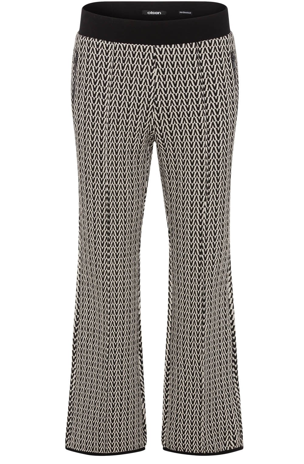 Black Chevron Pia Bootcut Trousers