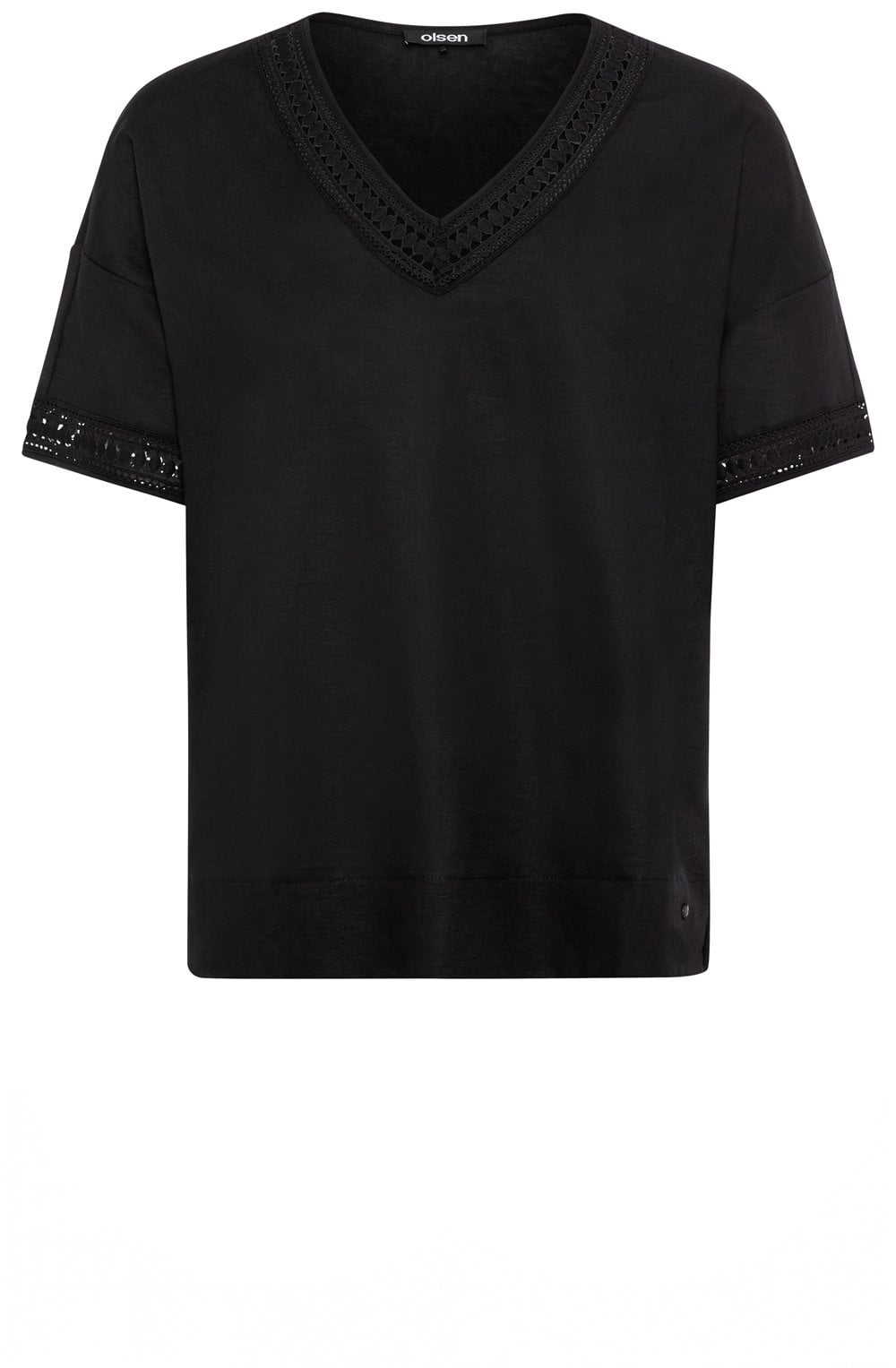 Black Crochet Detail Cosima Top