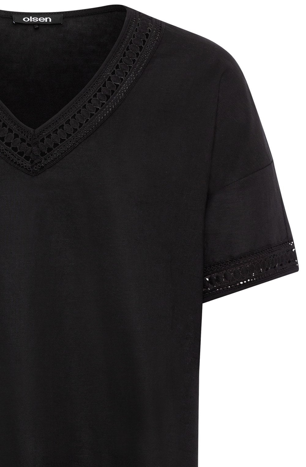Black Crochet Detail Cosima Top